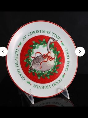 George White Porcelain Plate with Green Backstamp